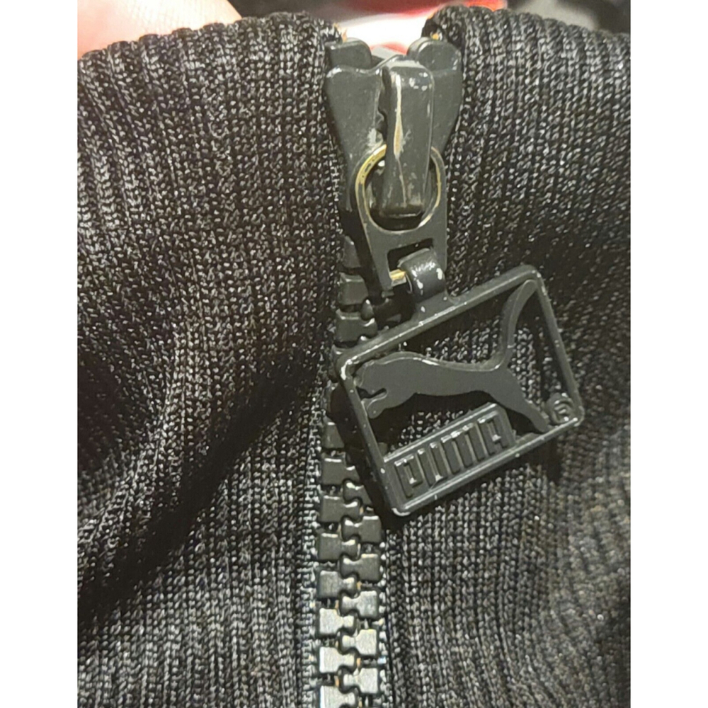 Puma T7 Black Track Jacket Full Zip Gold Foil Branding Front Zipper Pockets Rare - Picture 8 of 16